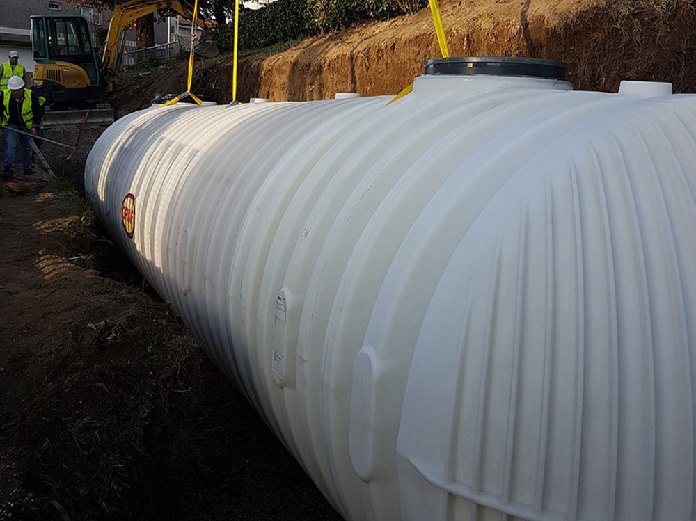 Tanque de almacenamiento de recuperación de agua de lluvia de 8.000 l